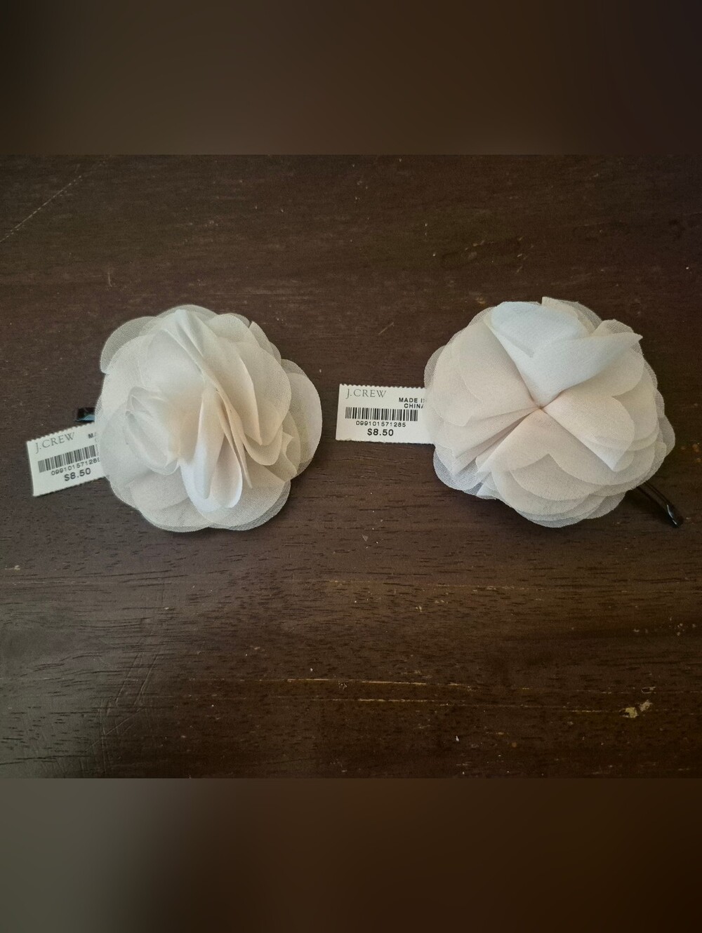 J. Crew Cream Layered Floral Hair Clips - Pair